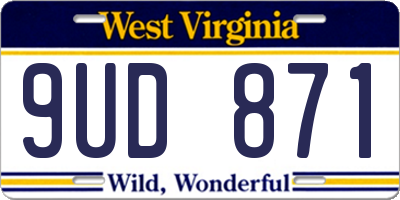 WV license plate 9UD871