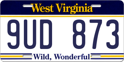 WV license plate 9UD873