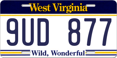 WV license plate 9UD877