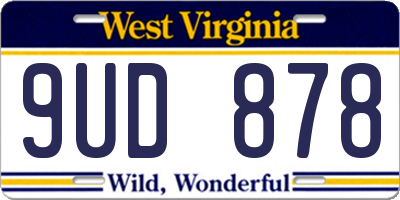 WV license plate 9UD878