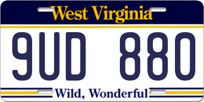 WV license plate 9UD880