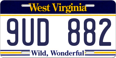 WV license plate 9UD882