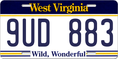 WV license plate 9UD883