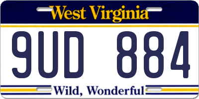 WV license plate 9UD884