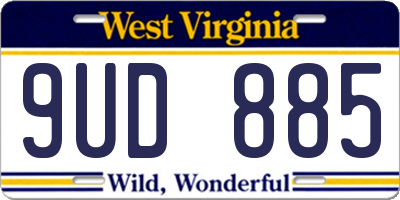 WV license plate 9UD885