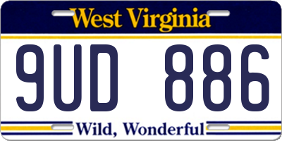 WV license plate 9UD886