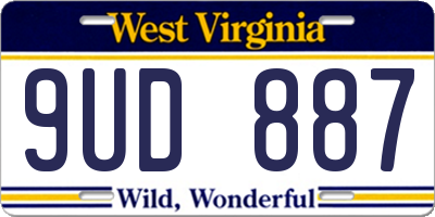 WV license plate 9UD887