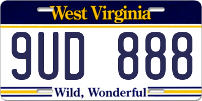 WV license plate 9UD888