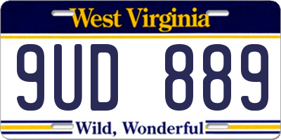WV license plate 9UD889