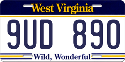 WV license plate 9UD890