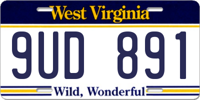 WV license plate 9UD891