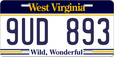 WV license plate 9UD893