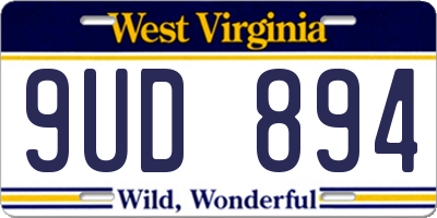 WV license plate 9UD894