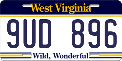WV license plate 9UD896