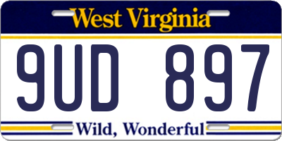 WV license plate 9UD897