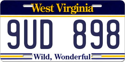 WV license plate 9UD898