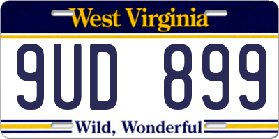 WV license plate 9UD899