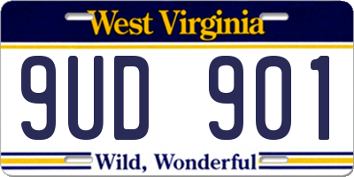WV license plate 9UD901