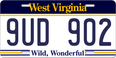 WV license plate 9UD902