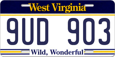 WV license plate 9UD903