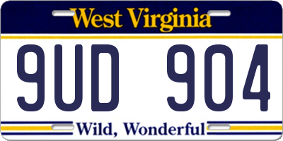 WV license plate 9UD904
