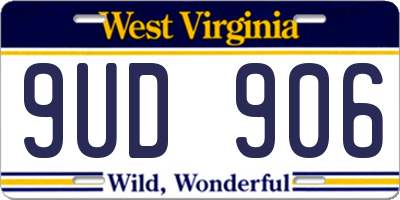 WV license plate 9UD906