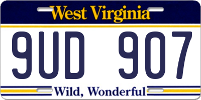 WV license plate 9UD907