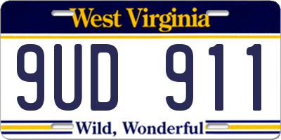WV license plate 9UD911