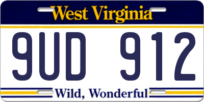 WV license plate 9UD912