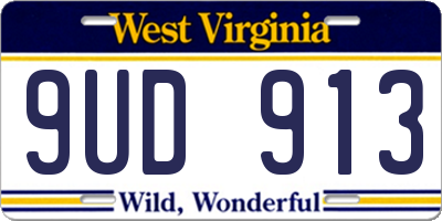 WV license plate 9UD913