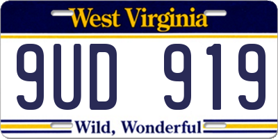 WV license plate 9UD919