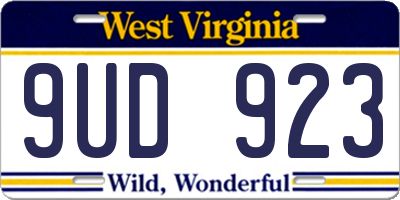 WV license plate 9UD923