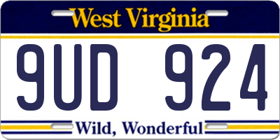 WV license plate 9UD924
