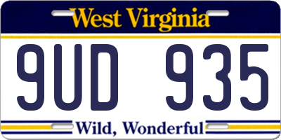 WV license plate 9UD935
