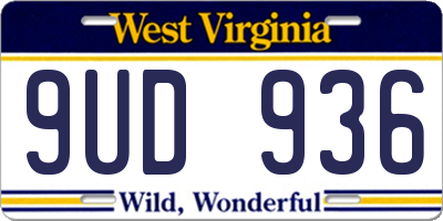 WV license plate 9UD936