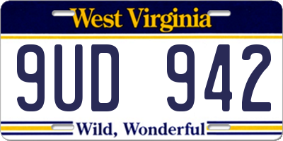 WV license plate 9UD942