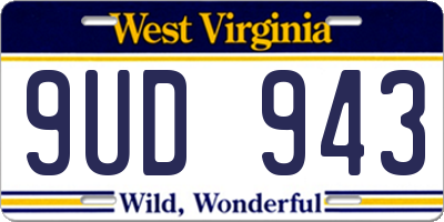 WV license plate 9UD943