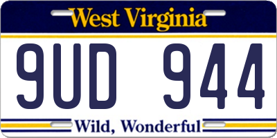 WV license plate 9UD944