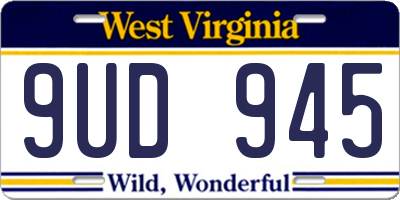 WV license plate 9UD945