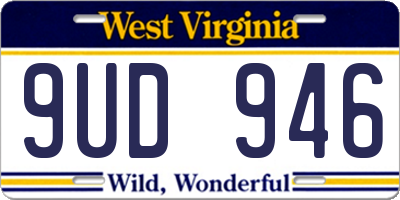 WV license plate 9UD946