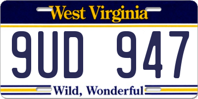 WV license plate 9UD947