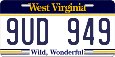 WV license plate 9UD949