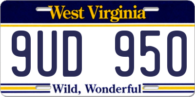 WV license plate 9UD950