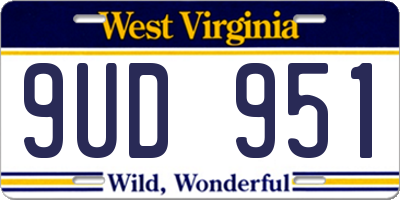 WV license plate 9UD951