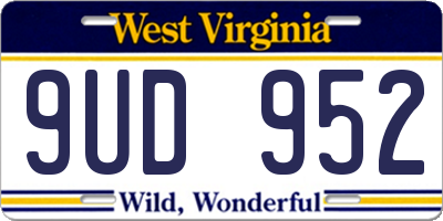 WV license plate 9UD952