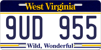 WV license plate 9UD955