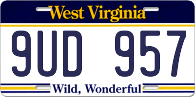 WV license plate 9UD957
