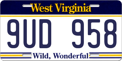 WV license plate 9UD958