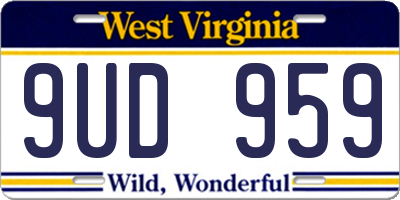 WV license plate 9UD959