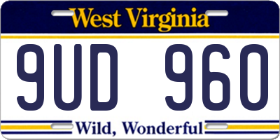 WV license plate 9UD960